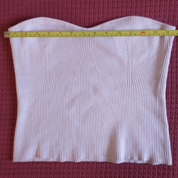 Reformation Jenni Strapless Sweater Knit Tube Top in Light Pink - Picture 4 of 10